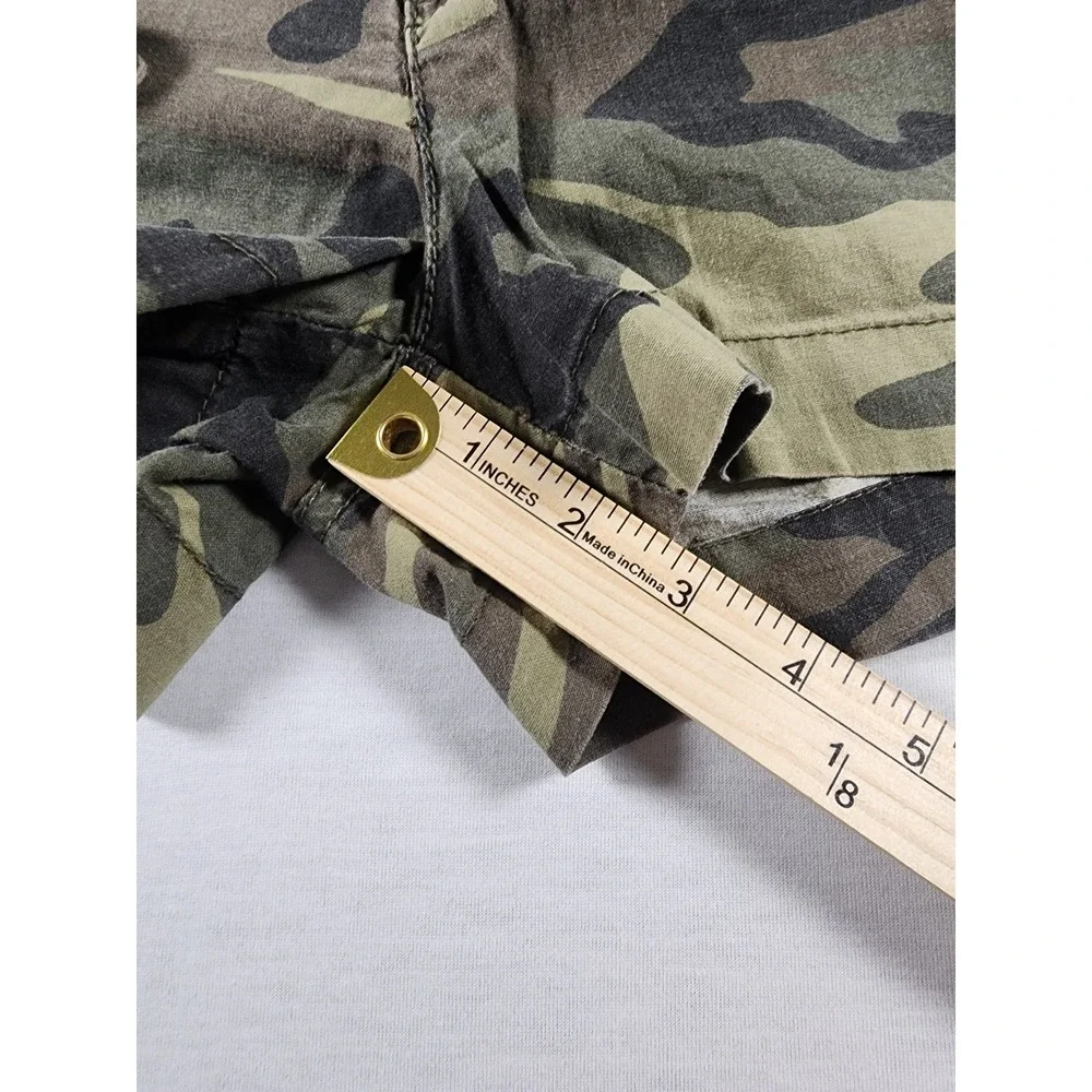 Vintage Unionbay Camo Cargo Shorts Y2k Womens 9 Green Camouflage Drawstring 90s - Picture 3 of 7